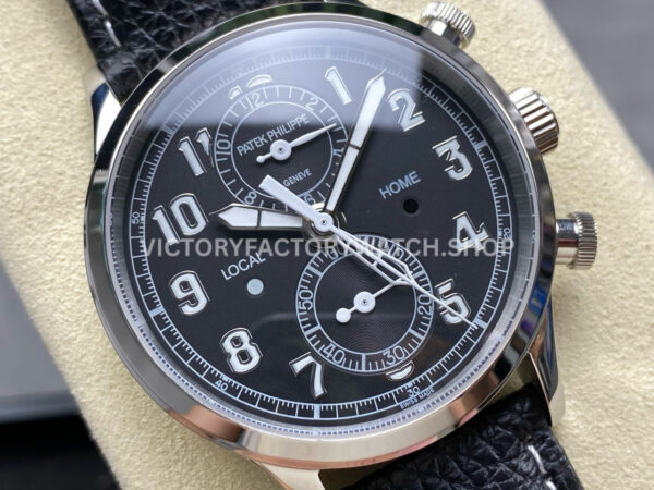 TW Factory Patek Philippe Pilot Travel Time Chronograph 5924G-001 42mm White Gold Arabic Numerals Green Dial