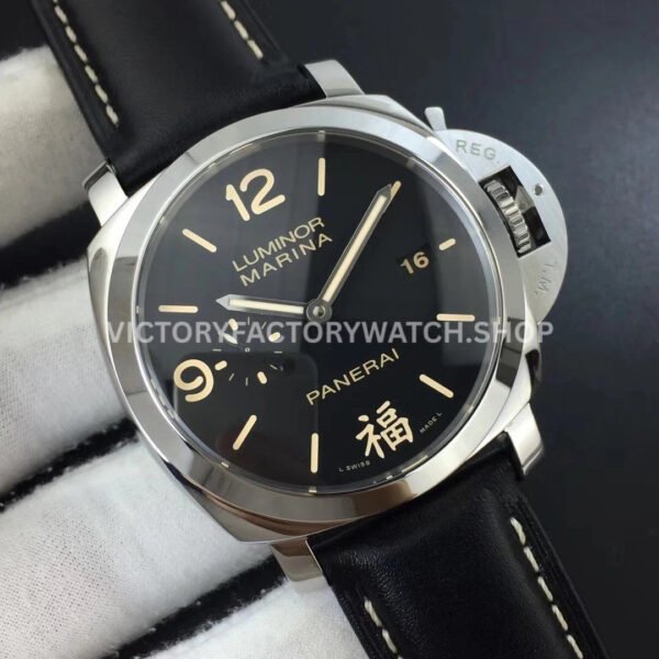 VS Factory Panerai Luminor 1950 3 Days Fu Pam00498 44mm Steel Leather Strap Black Dial