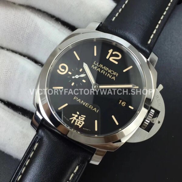 VS Factory Panerai Luminor 1950 3 Days Fu Pam00498 44mm Steel Leather Strap Black Dial