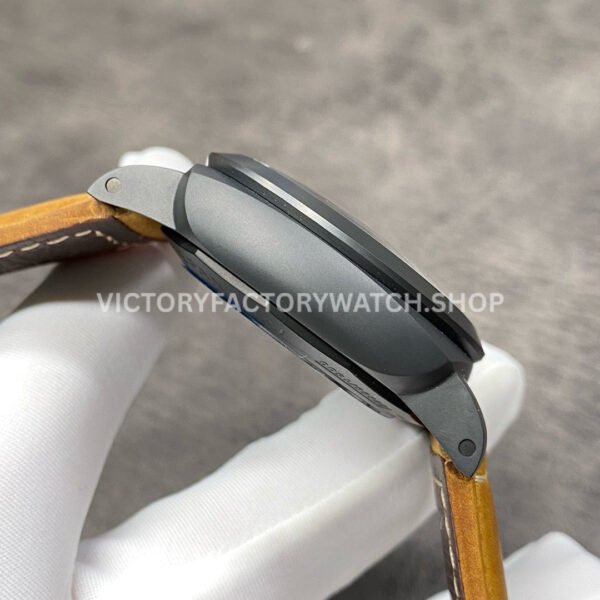 VS Factory Panerai Luminor 1950 3 Days GMT Pam00441 44mm Black Ceramic Leather Strap Black Dial