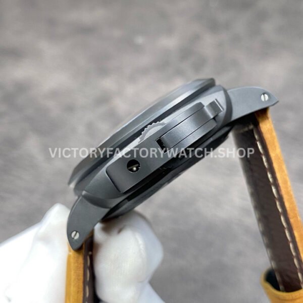 VS Factory Panerai Luminor 1950 3 Days GMT Pam00441 44mm Black Ceramic Leather Strap Black Dial