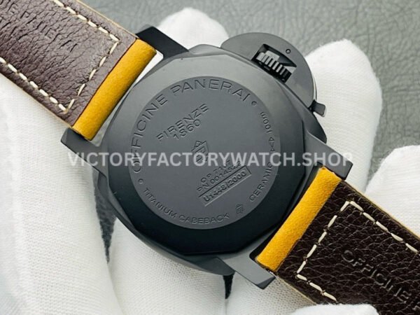 VS Factory Panerai Luminor 1950 3 Days GMT Pam01441 44mm Ceramic Leather Strap Black Dial