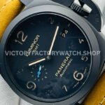 VS Factory Panerai Luminor 1950 3 Days GMT Pam01441 44mm Ceramic Leather Strap Black Dial