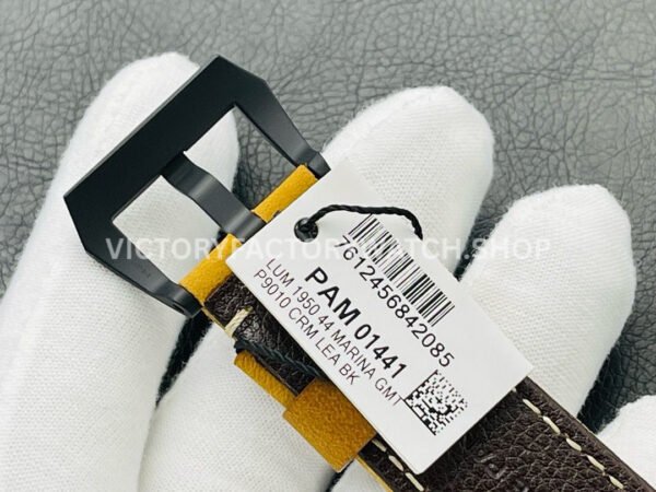 VS Factory Panerai Luminor 1950 3 Days GMT Pam01441 44mm Ceramic Leather Strap Black Dial