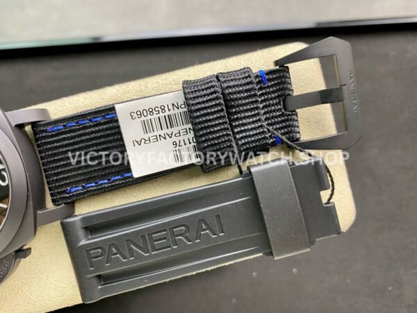 VS Factory Panerai Luminor Base GMT Pam01176 44mm Black Ceramic Black Canvas Strap Black Dial