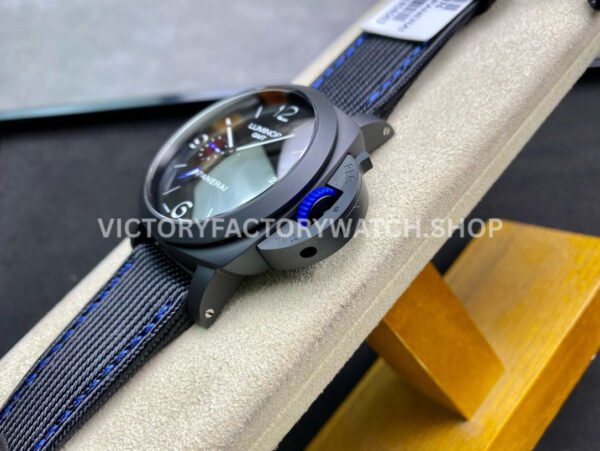 VS Factory Panerai Luminor Base GMT Pam01176 44mm Black Ceramic Black Canvas Strap Black Dial