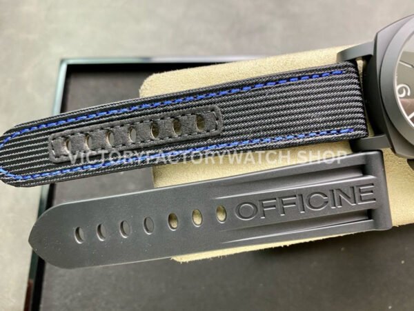 VS Factory Panerai Luminor Base GMT Pam01176 44mm Black Ceramic Black Canvas Strap Black Dial