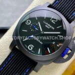 VS Factory Panerai Luminor Base GMT Pam01176 44mm Black Ceramic Black Canvas Strap Black Dial