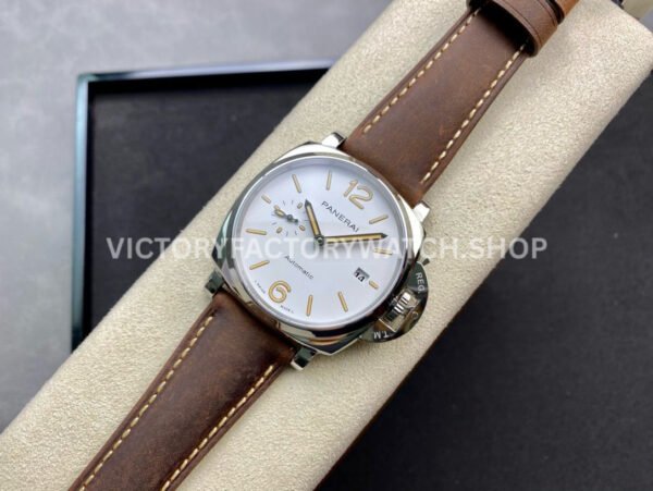 VS Factory Panerai Luminor Due Pam01046 42mm Steel Leather strap White Dial