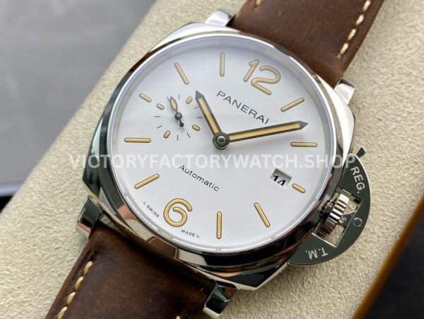 VS Factory Panerai Luminor Due Pam01046 42mm Steel Leather strap White Dial