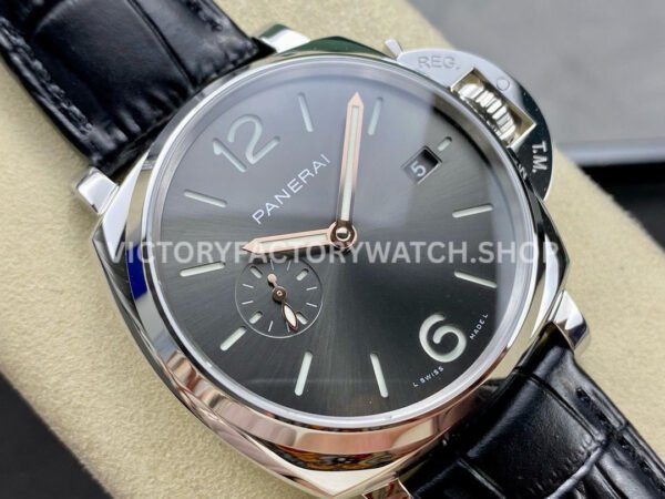 VS Factory Panerai Luminor Due Pam01250 42mm Steel Leather Strap Black Dial