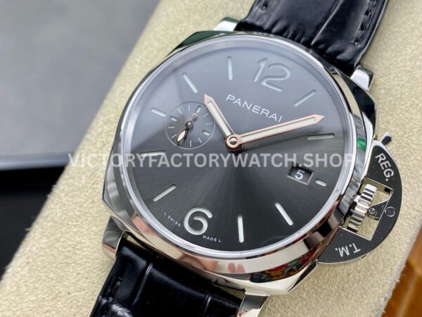VS Factory Panerai Luminor Due Pam01250 42mm Steel Leather Strap Black Dial