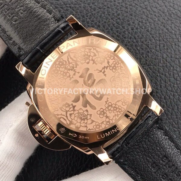 VS Factory Panerai Luminor Due Pam00908 38mm Rose Gold Black Leather Strap Black Dial