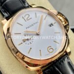VS Factory Panerai Luminor Due Pam01336 42mm Rose Gold Leather Strap White Dial