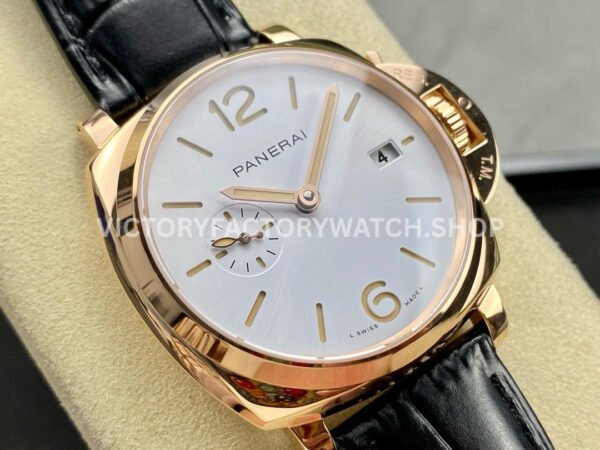 VS Factory Panerai Luminor Due Pam01336 42mm Rose Gold Leather Strap White Dial
