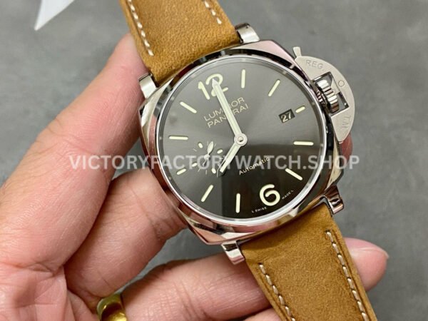 VS Factory Panerai Luminor Due Pam00904 42mm Steel Leather Strap Grey Dial