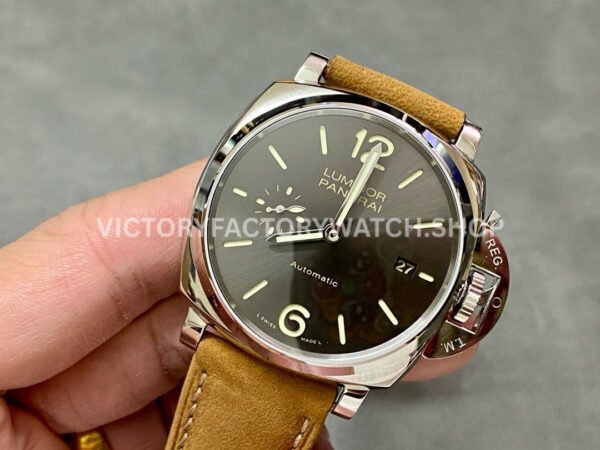 VS Factory Panerai Luminor Due Pam00904 42mm Steel Leather Strap Grey Dial