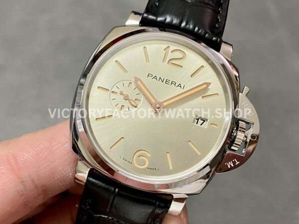 VS Factory Panerai Luminor Due Pam01249 42mm Steel Leather Strap Champagne Dial