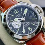 VS Factory Panerai Luminor GMT Pam00088 44mm Steel Leather Strap Black Dial
