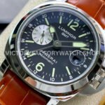 VS Factory Panerai Luminor GMT Pam00088 44mm Steel Leather Strap Black Dial