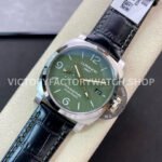 VS Factory Panerai Luminor GMT PAM 01056 44mm Steel Leather strap Green Dial (9) VS Factory Panerai Luminor GMT Pam01056 44mm Steel Leather strap Green Dial