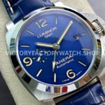 VS Factory Panerai Luminor Gmt Pam01033 44mm Steel Leather Strap Blue Dial
