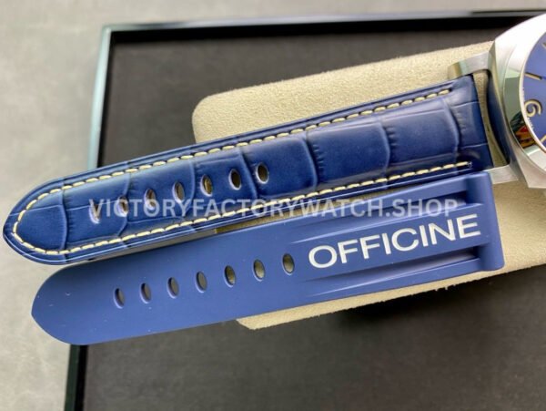 VS Factory Panerai Luminor Gmt Pam01033 44mm Steel Leather Strap Blue Dial