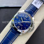 VS Factory Panerai Luminor Gmt Pam01033 44mm Steel Leather Strap Blue Dial