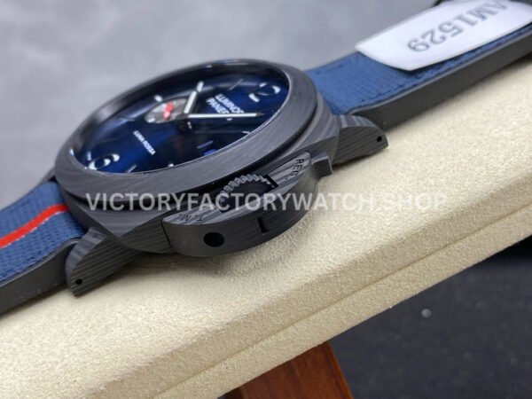 VS Factory Panerai Luminor Luna Rossa Pam01529 44mm Carbon Fiber Rubber Strap Blue Dial