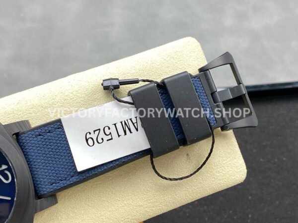 VS Factory Panerai Luminor Luna Rossa Pam01529 44mm Carbon Fiber Rubber Strap Blue Dial
