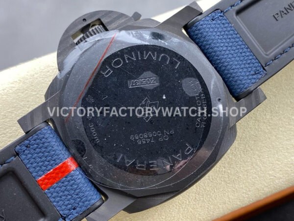 VS Factory Panerai Luminor Luna Rossa Pam01529 44mm Carbon Fiber Rubber Strap Blue Dial