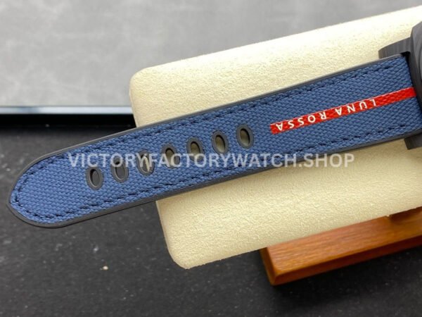 VS Factory Panerai Luminor Luna Rossa Pam01529 44mm Carbon Fiber Rubber Strap Blue Dial
