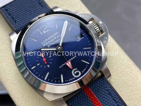 VS Factory Panerai Luminor Luna Rossa Pam01404 40mm Steel Rubber Strap Blue Dial