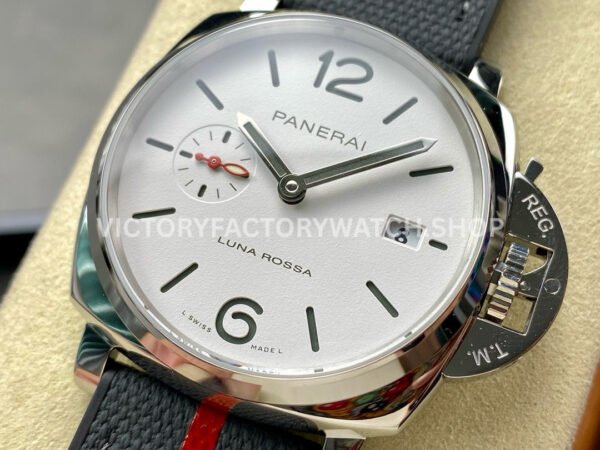 VS Factory Panerai Luminor Luna Rossa Pam1381 42mm Steel Rubber Strap White Dial