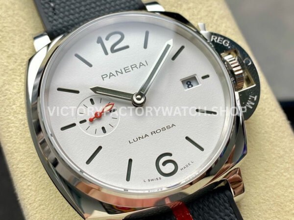 VS Factory Panerai Luminor Luna Rossa Pam1381 42mm Steel Rubber Strap White Dial