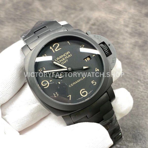 VS Factory Panerai Luminor Marina 1950 3 Days GMT Pam00438 44mm Full Black Ceramic Black Dial