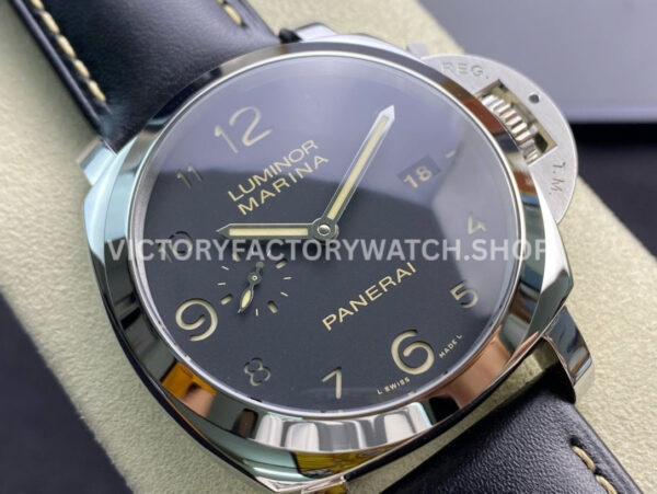 VS Factory Panerai Luminor Marina 1950 3 Days Pam00359 44mm Steel Leather Strap Black Dial