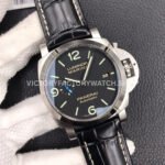 VS Factory Panerai Luminor Marina 1950 3 Days Pam01312 44mm Steel Leather Strap Black Dial