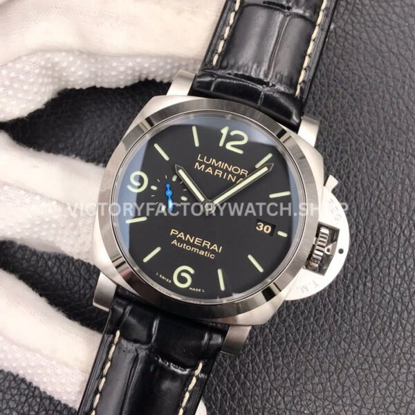 VS Factory Panerai Luminor Marina 1950 3 Days Pam01312 44mm Steel Leather Strap Black Dial