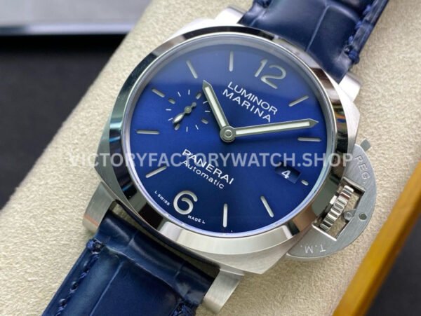 VS Factory Panerai Luminor Marina 1950 3 Days Pam01393 42mm Steel Leather strap Blue Dial