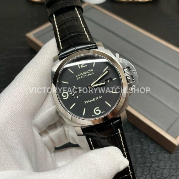 VS Factory Panerai Luminor Marina 1950 3 Days Pam00312 44mm Steel Leather Strap Black Dial