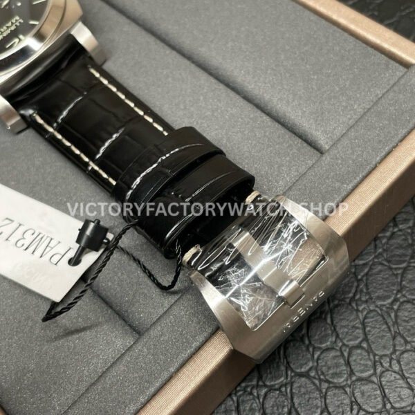 VS Factory Panerai Luminor Marina 1950 3 Days Pam00312 44mm Steel Leather Strap Black Dial