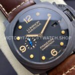 VS Factory Panerai Luminor Marina 1950 3 Days Pam00661 44mm Carbon Fiber Leather Strap Black Dial