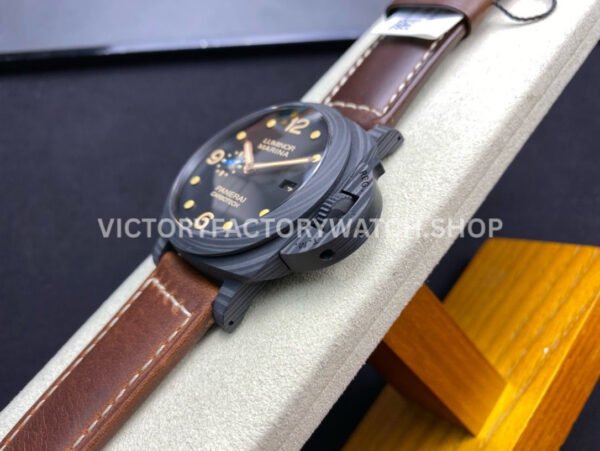 VS Factory Panerai Luminor Marina 1950 3 Days Pam00661 44mm Carbon Fiber Leather Strap Black Dial