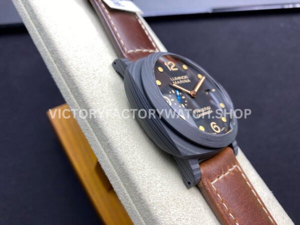 VS Factory Panerai Luminor Marina 1950 3 Days Pam00661 44mm Carbon Fiber Leather Strap Black Dial
