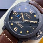 VS Factory Panerai Luminor Marina 1950 3 Days Pam00661 44mm Carbon Fiber Leather Strap Black Dial