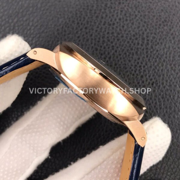 VS Factory Panerai Luminor Marina Pam01112 44mm Rose Gold Leather Strap Blue Dial