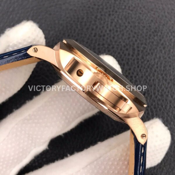 VS Factory Panerai Luminor Marina Pam01112 44mm Rose Gold Leather Strap Blue Dial