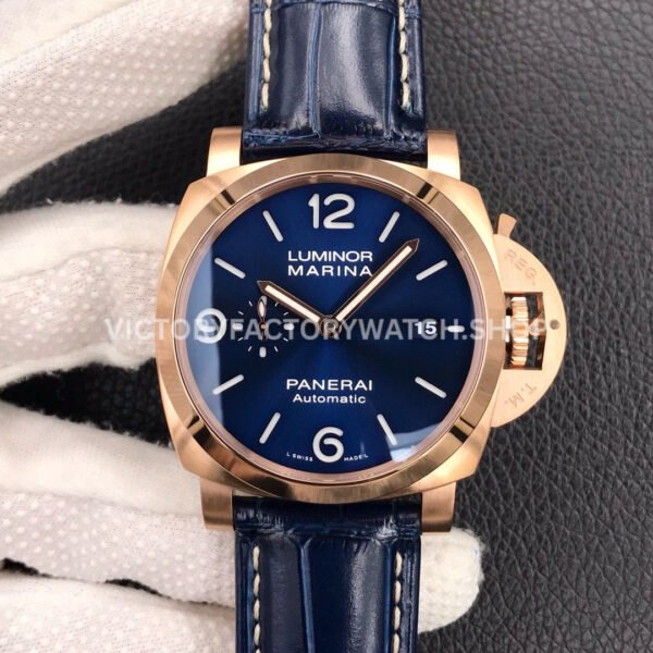VS PAM01112 Panerai Luminor Marina blue dial rose gold