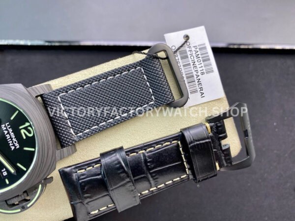 VS Factory Panerai Luminor Marina Pam01118 44mm Black Carbon Fiber Black Canvas Black Dial